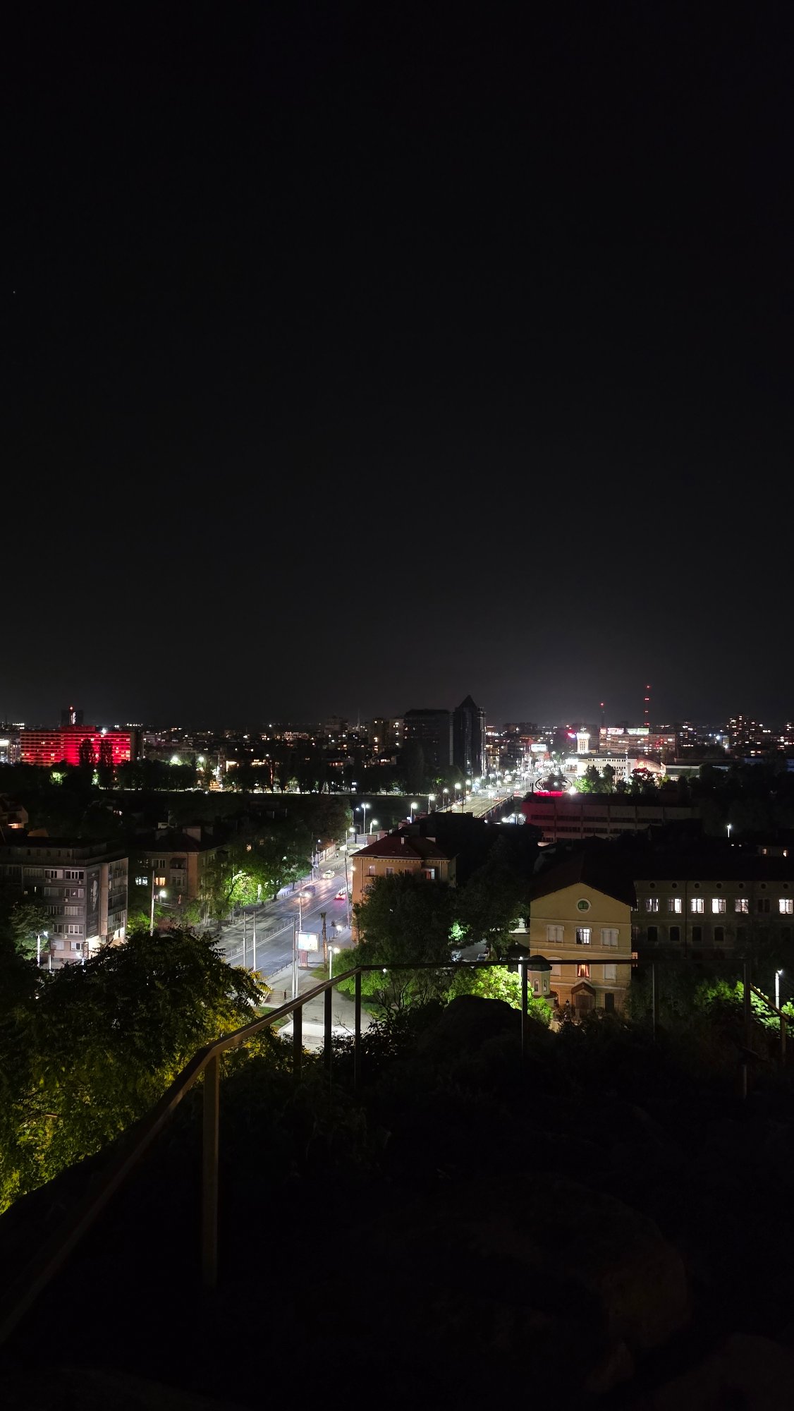 Evening street scenes documented across Plovdiv, Bulgaria