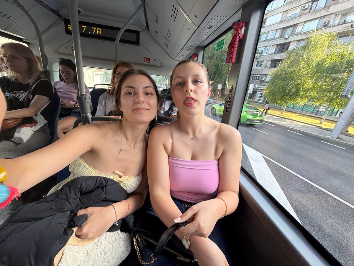 Young women document day trip through Burgas, Bulgaria