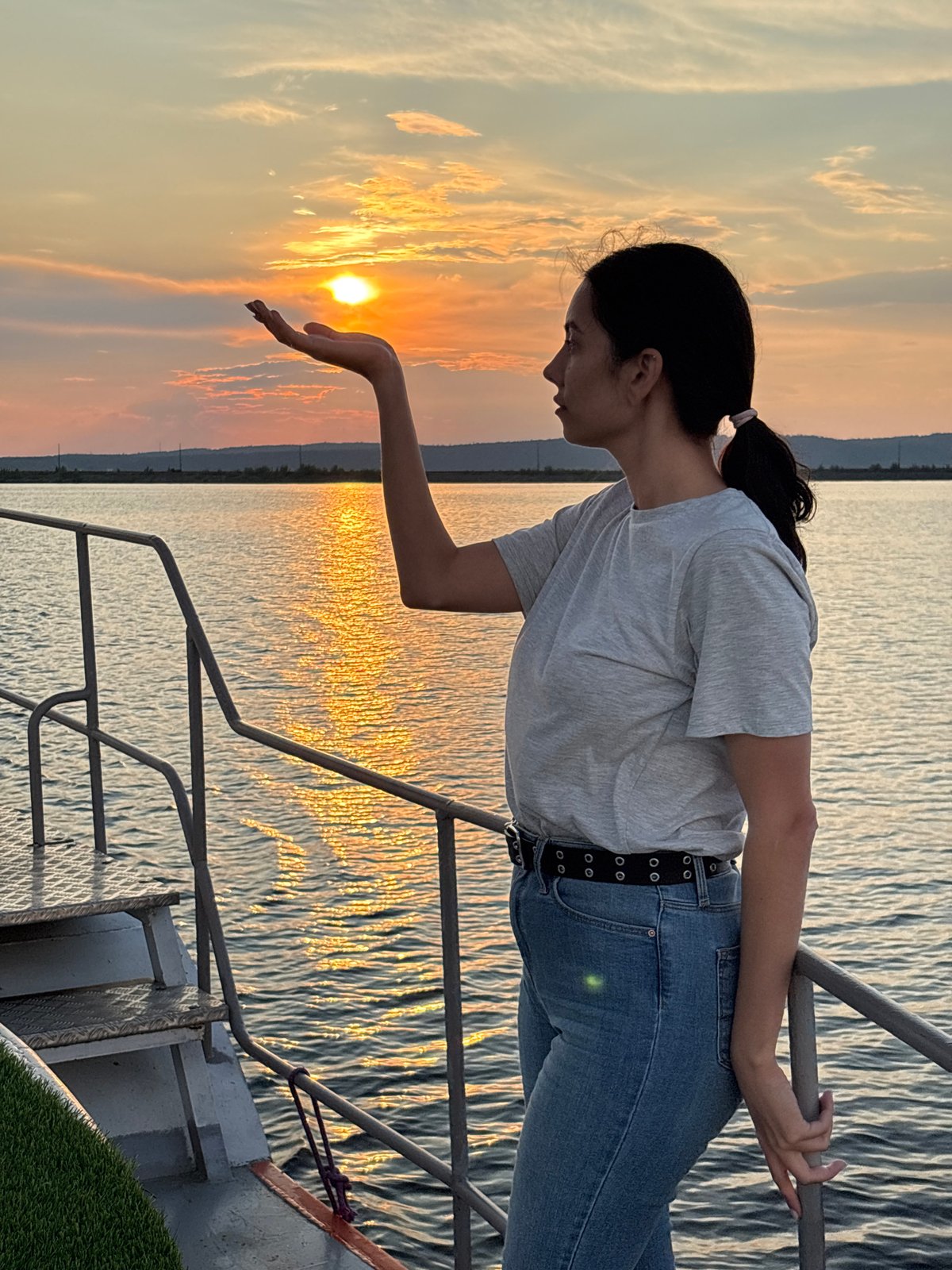 Sunset scenes around Kama River in Chaikovsky, Russia