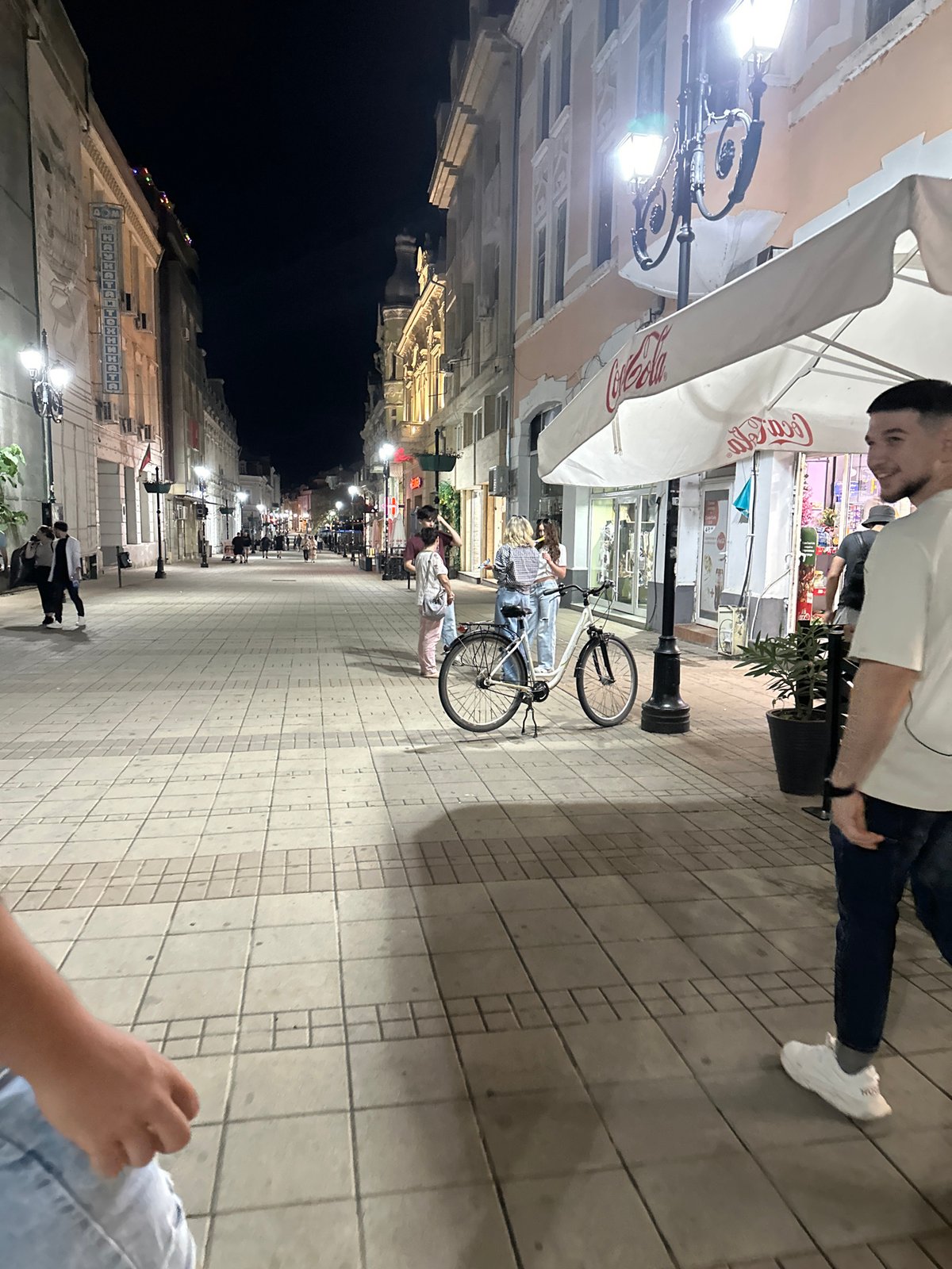 Evening walk along Ruse's main pedestrian street