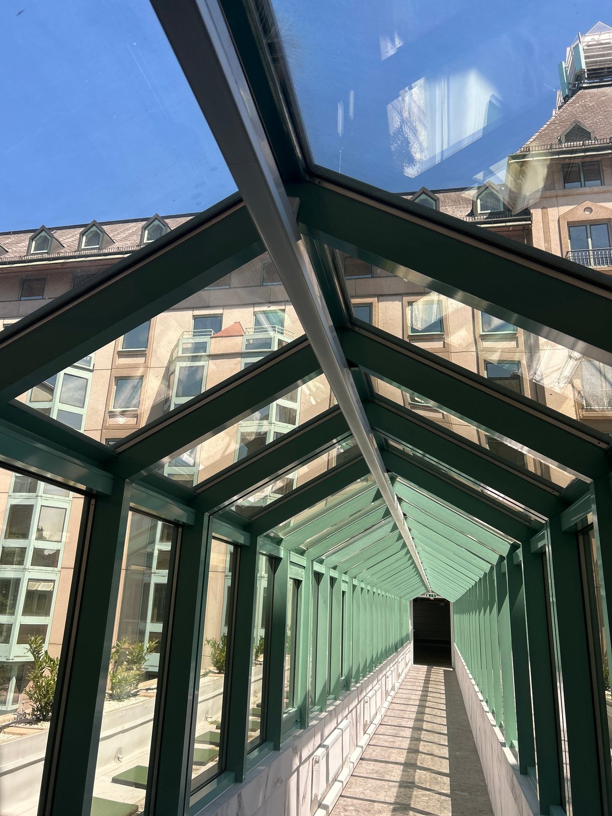 Budapest walking tour documented through glass walkways and city squares