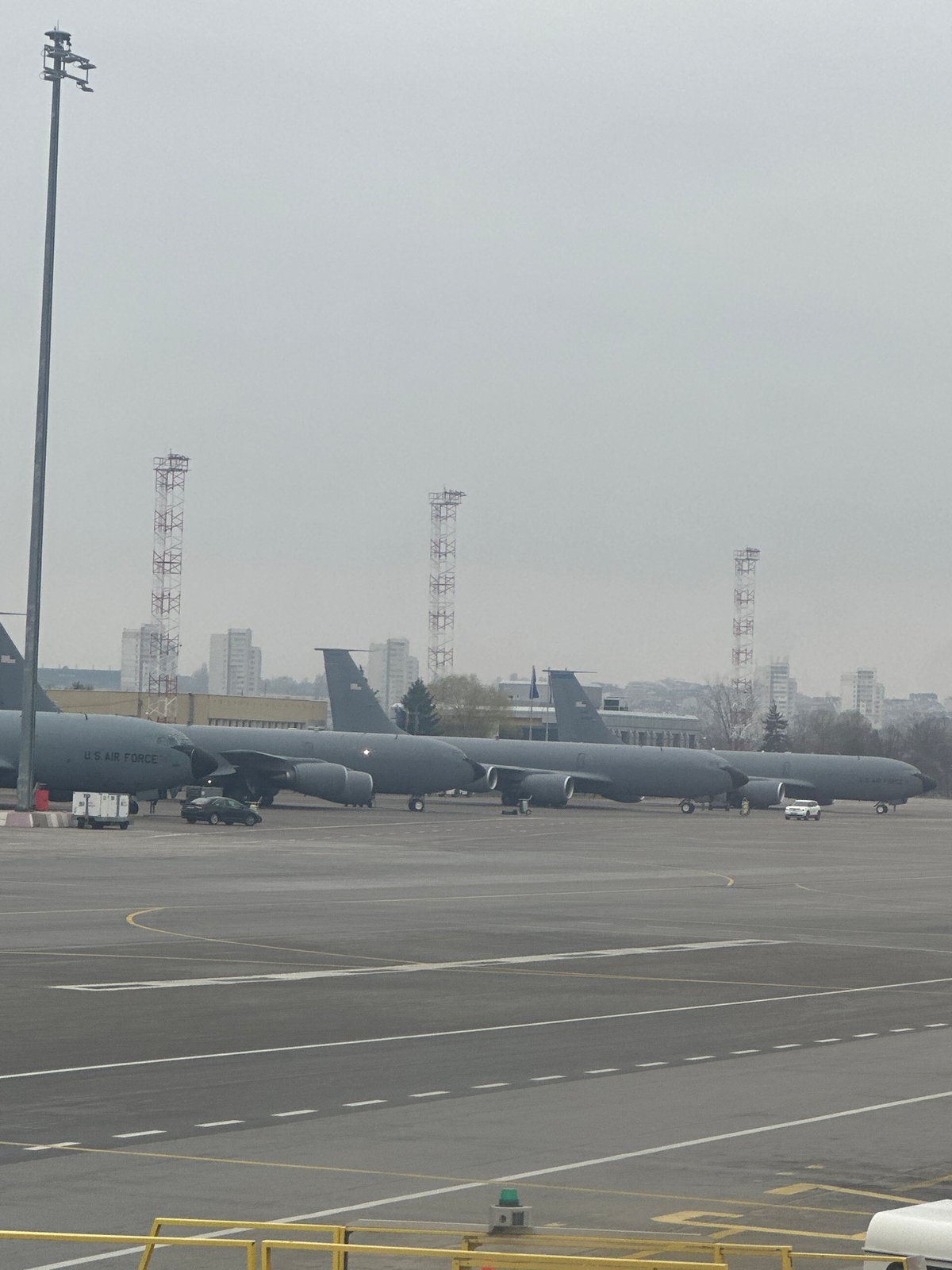 Military and commercial aircraft spotted at Sofia Airport