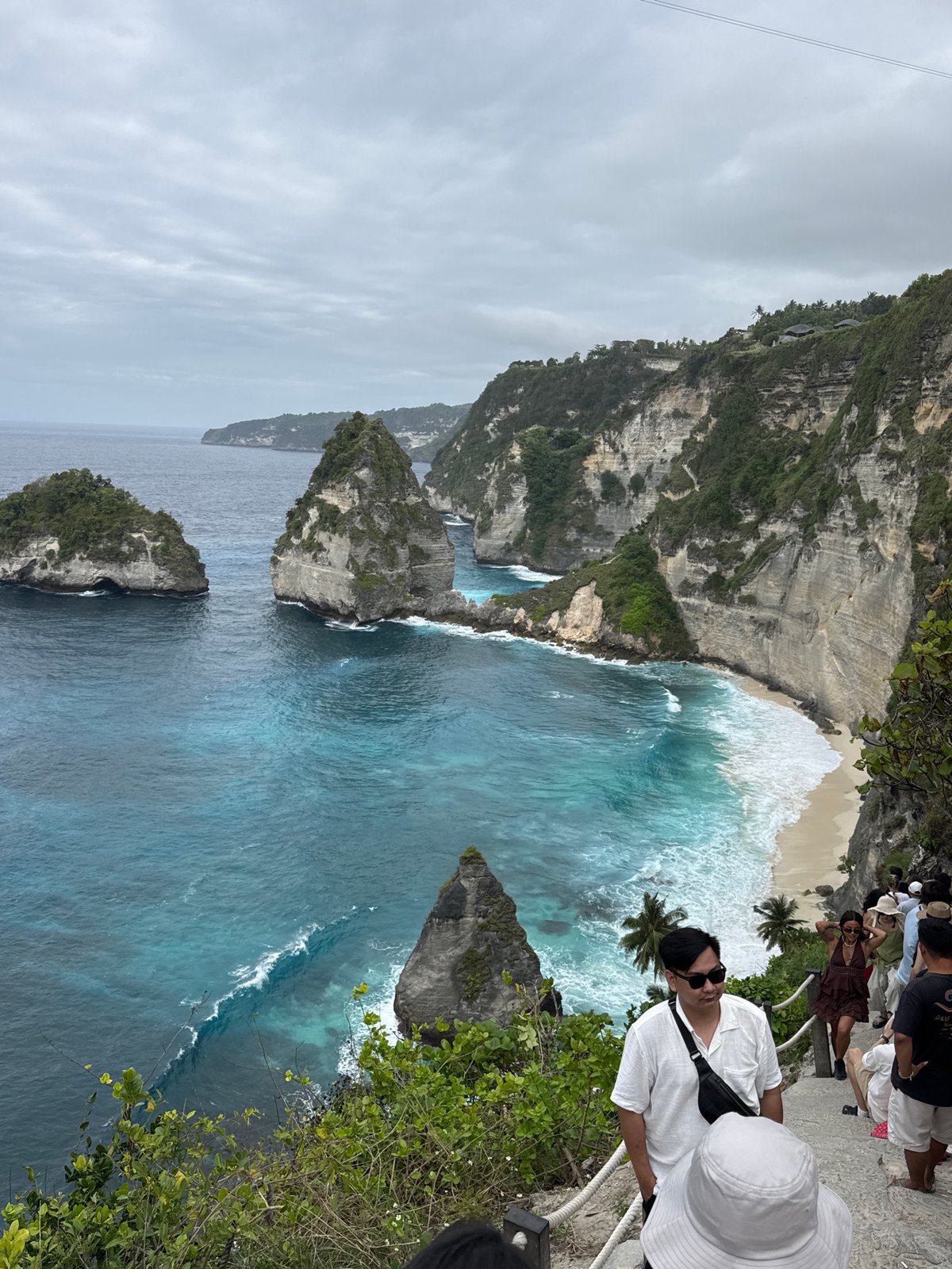 Clifftop views over a secluded beach in Nusa Penida