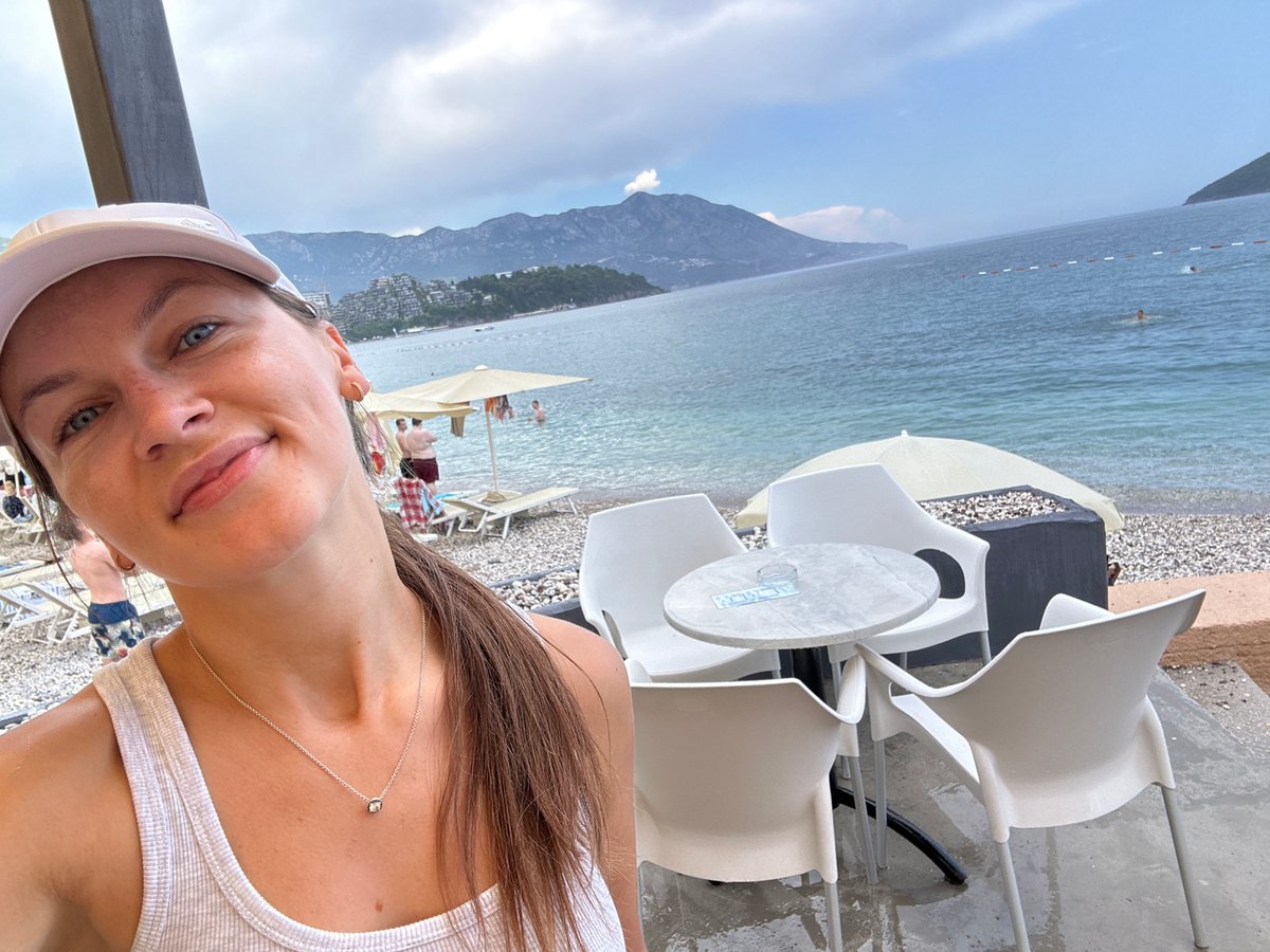 Sunny afternoon on the Adriatic at Budva's pebble beach