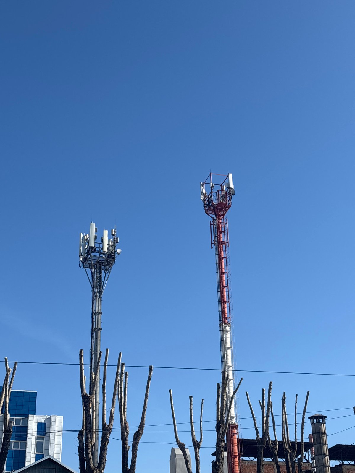 Urban infrastructure captured from street level in Perm