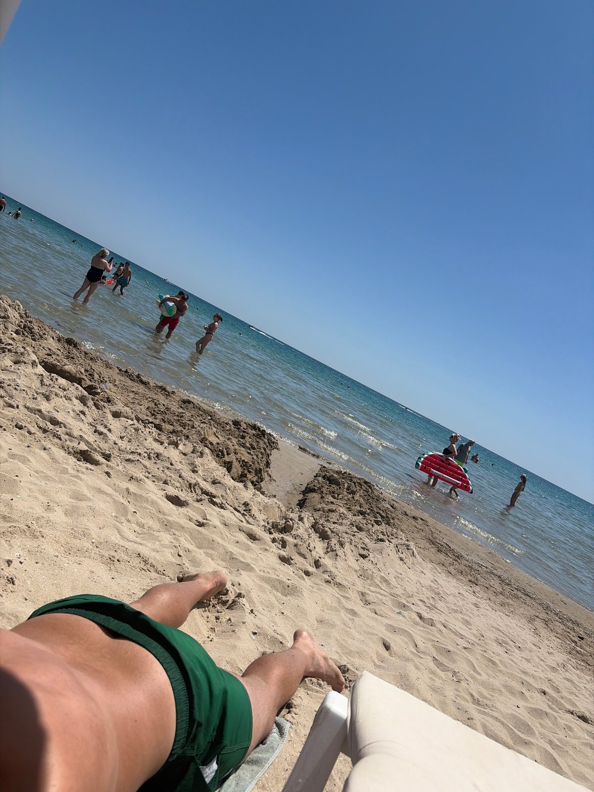 Lazy summer morning on the beach in Primorsko, Bulgaria