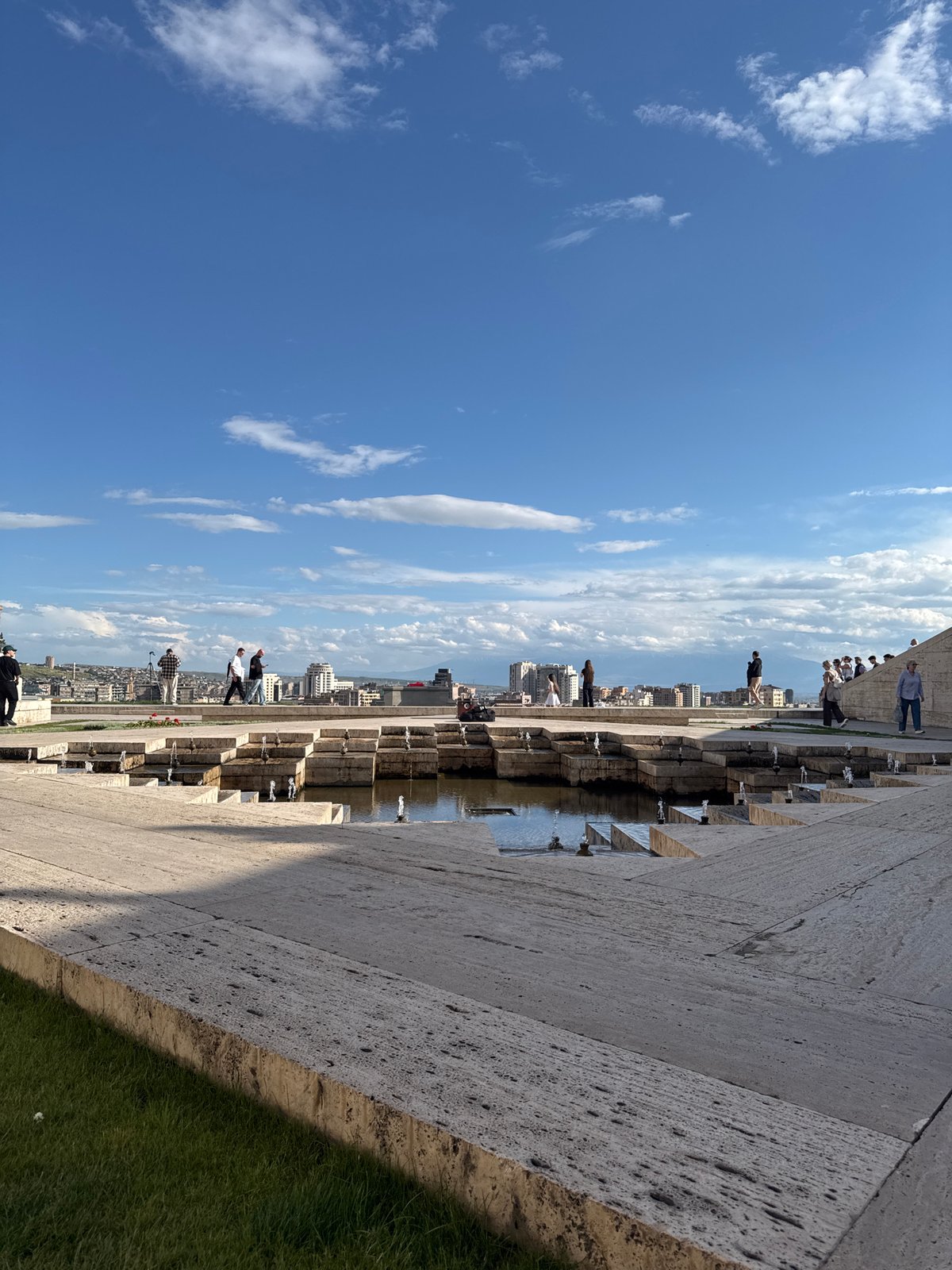 Tourist activity documented at Yerevan Cascade complex