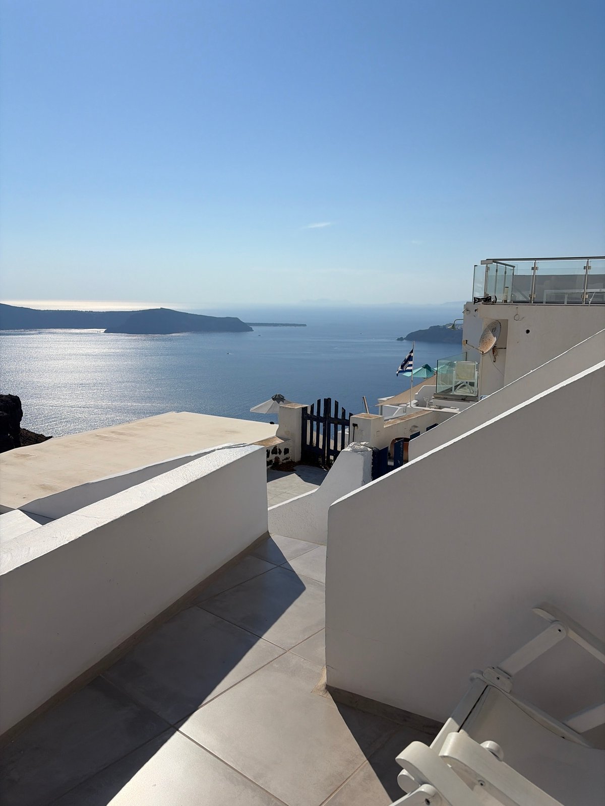 Balcony views over the Aegean, Santorini