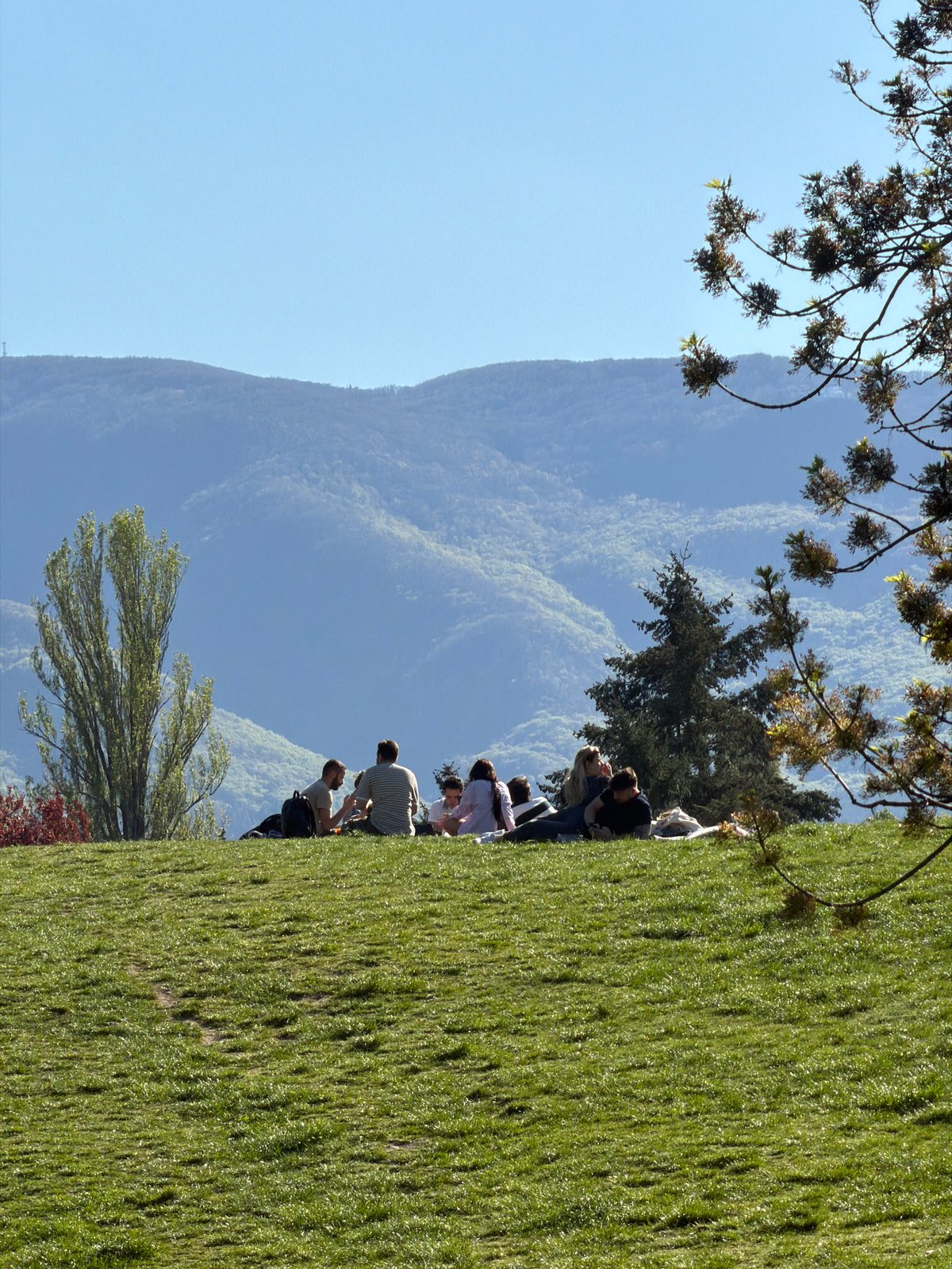 Spring afternoon leisure activities observed across Sofia parks