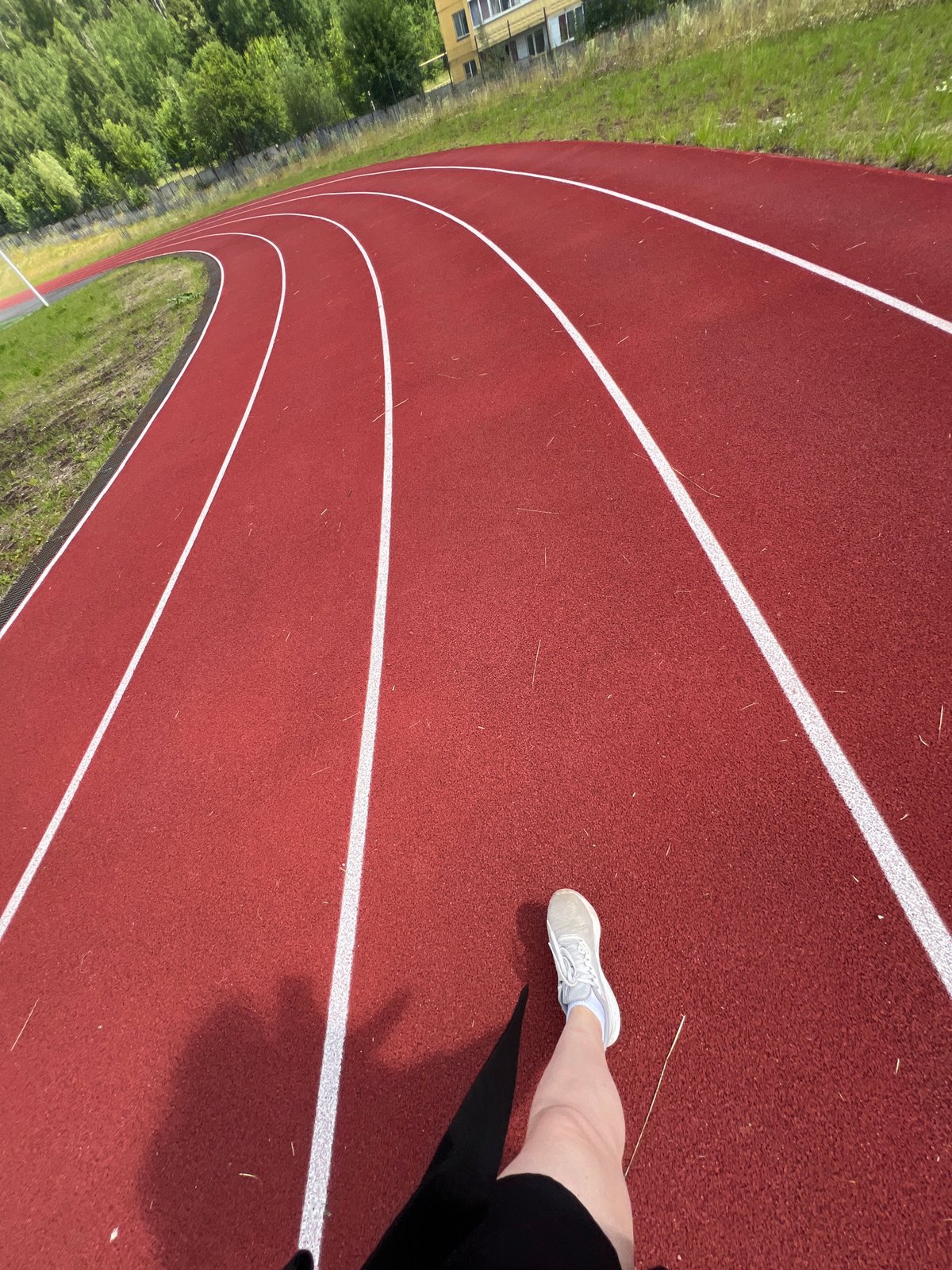 Morning visit to an outdoor athletic stadium in Noviy, Russia