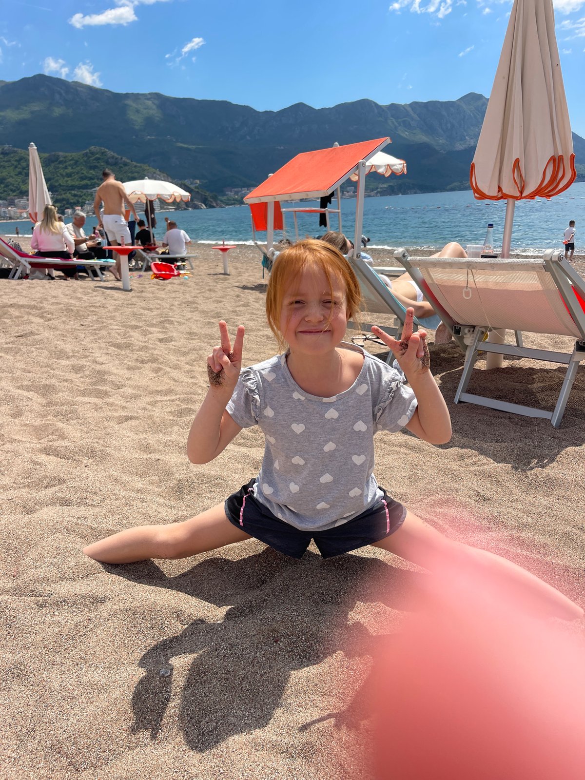 Beach day activities captured at Boreti, Montenegro resort