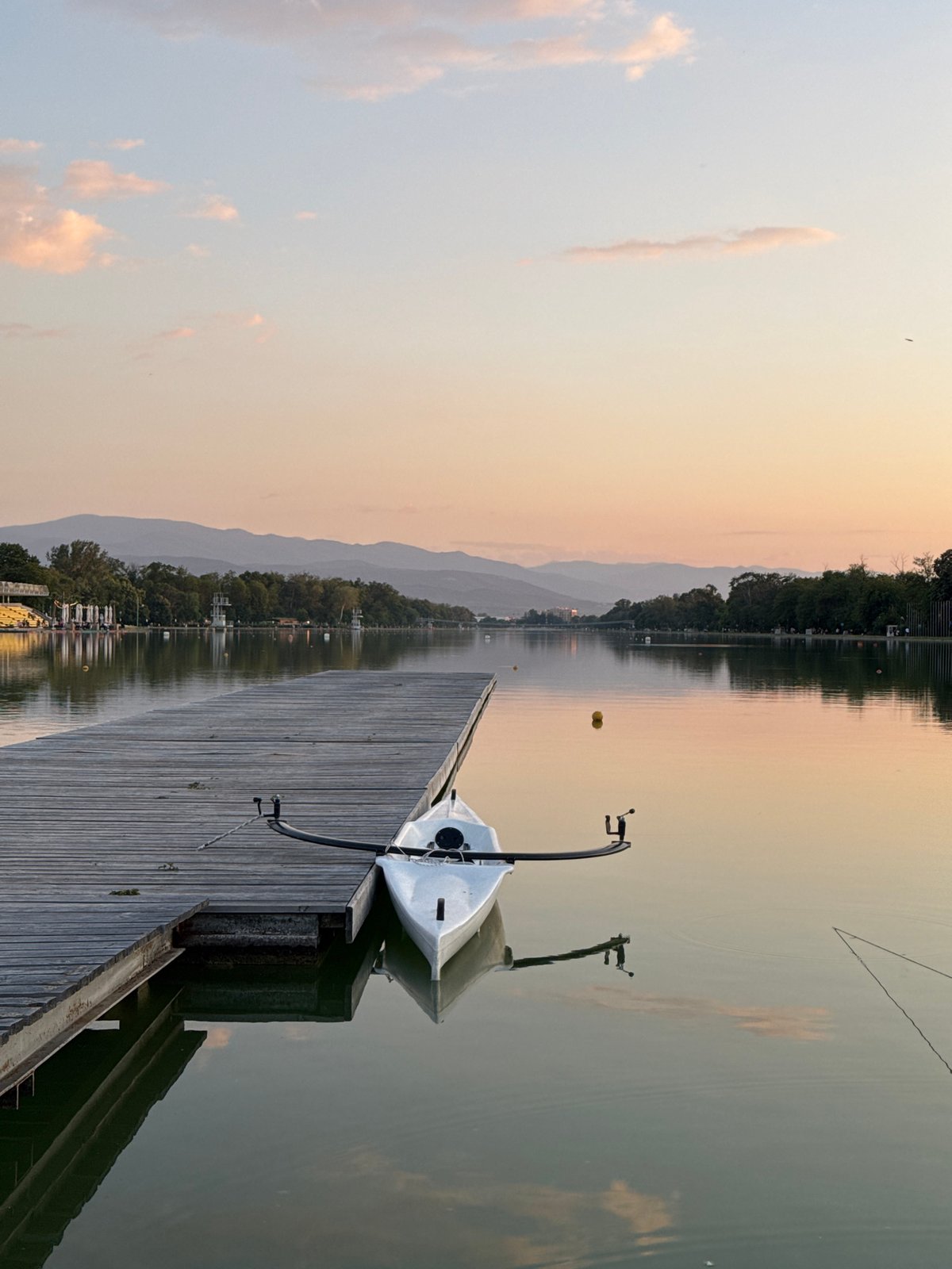 Evening stroll documented at Plovdiv rowing canal, Bulgaria