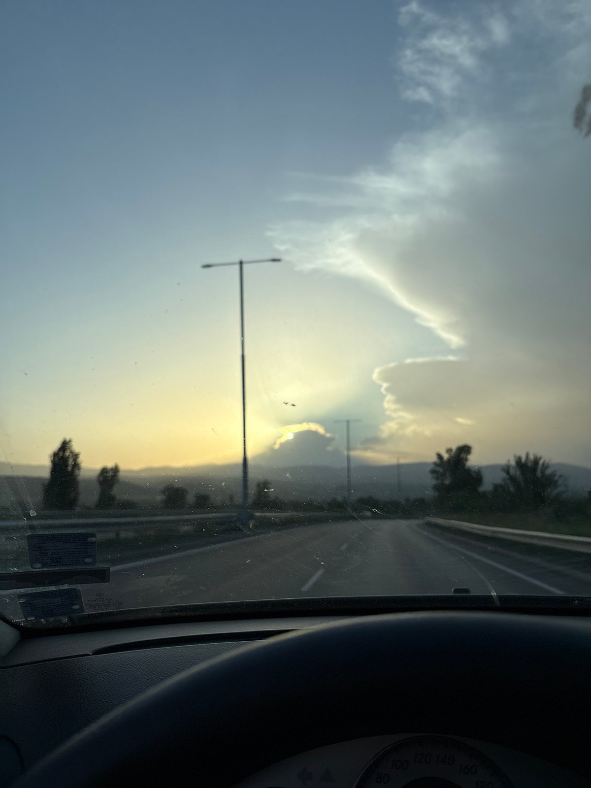 Driver captures sunny road view in Blagoevgrad, Bulgaria