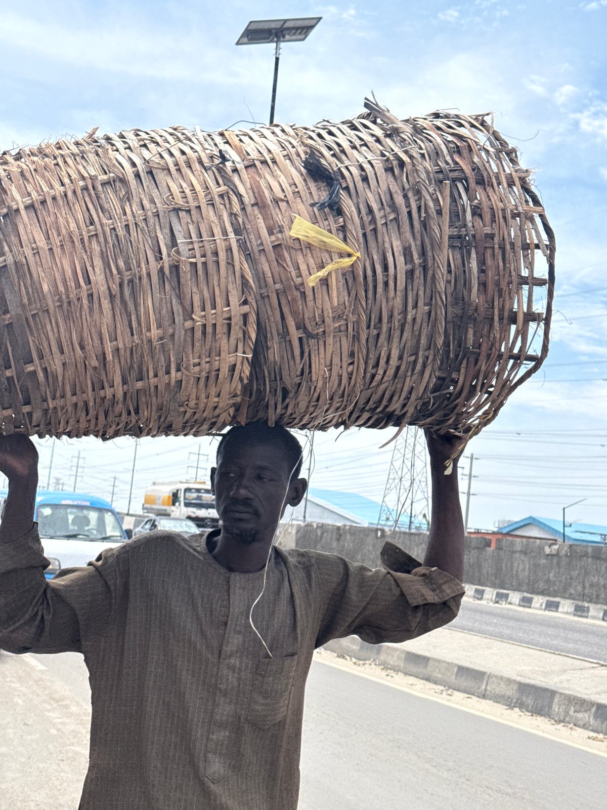 Lagos street market morning rush captured from multiple angles