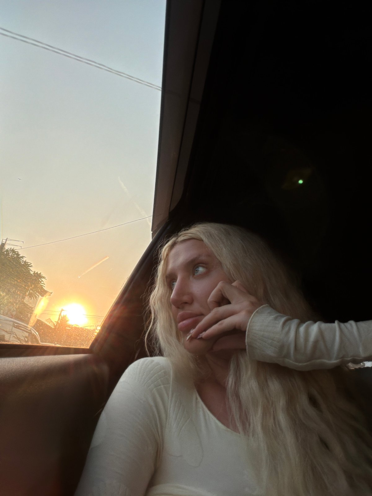 Sitting in Bali traffic with flowers in tow