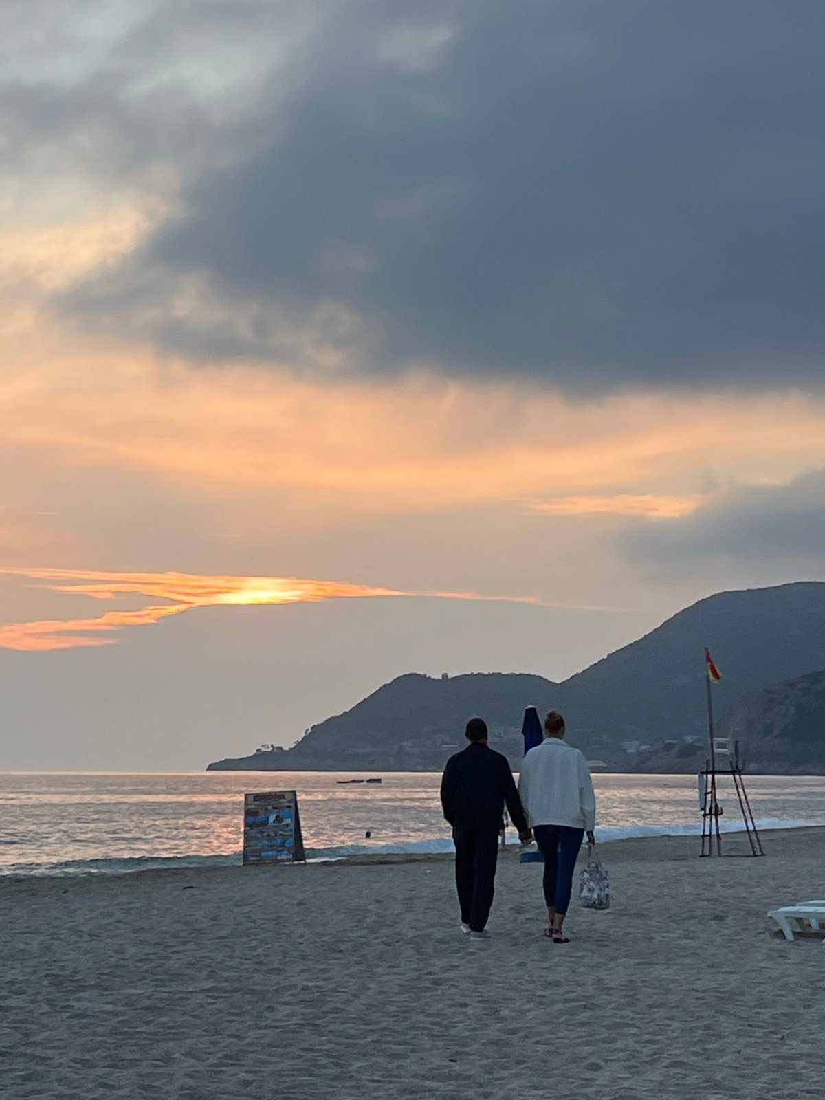 Sunset documented along Alanya coast in Turkey