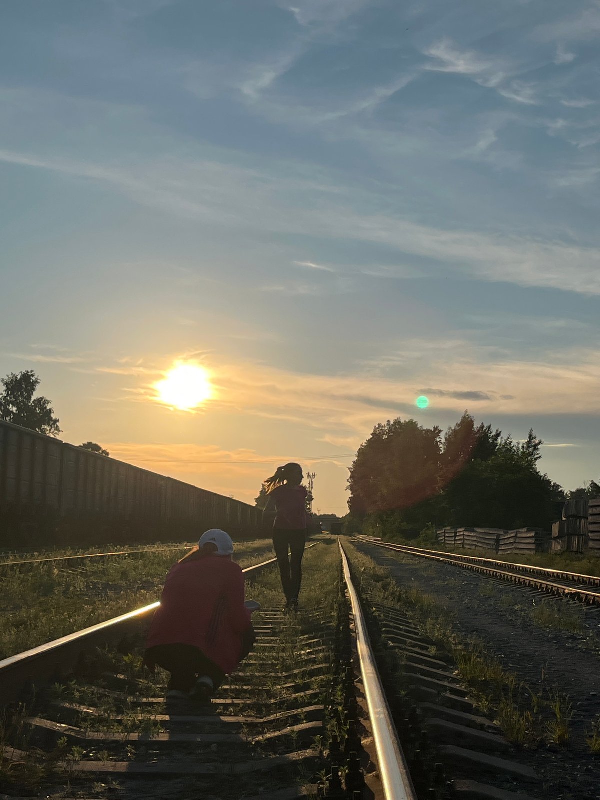 Sunset railway photo session captured in Chaikovsky, Russia