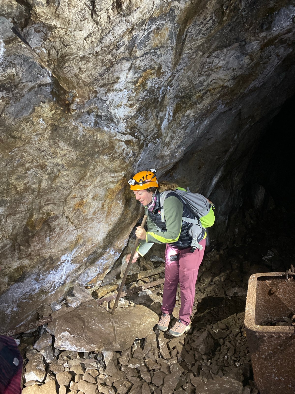 Caving group explores underground passages in French Alps