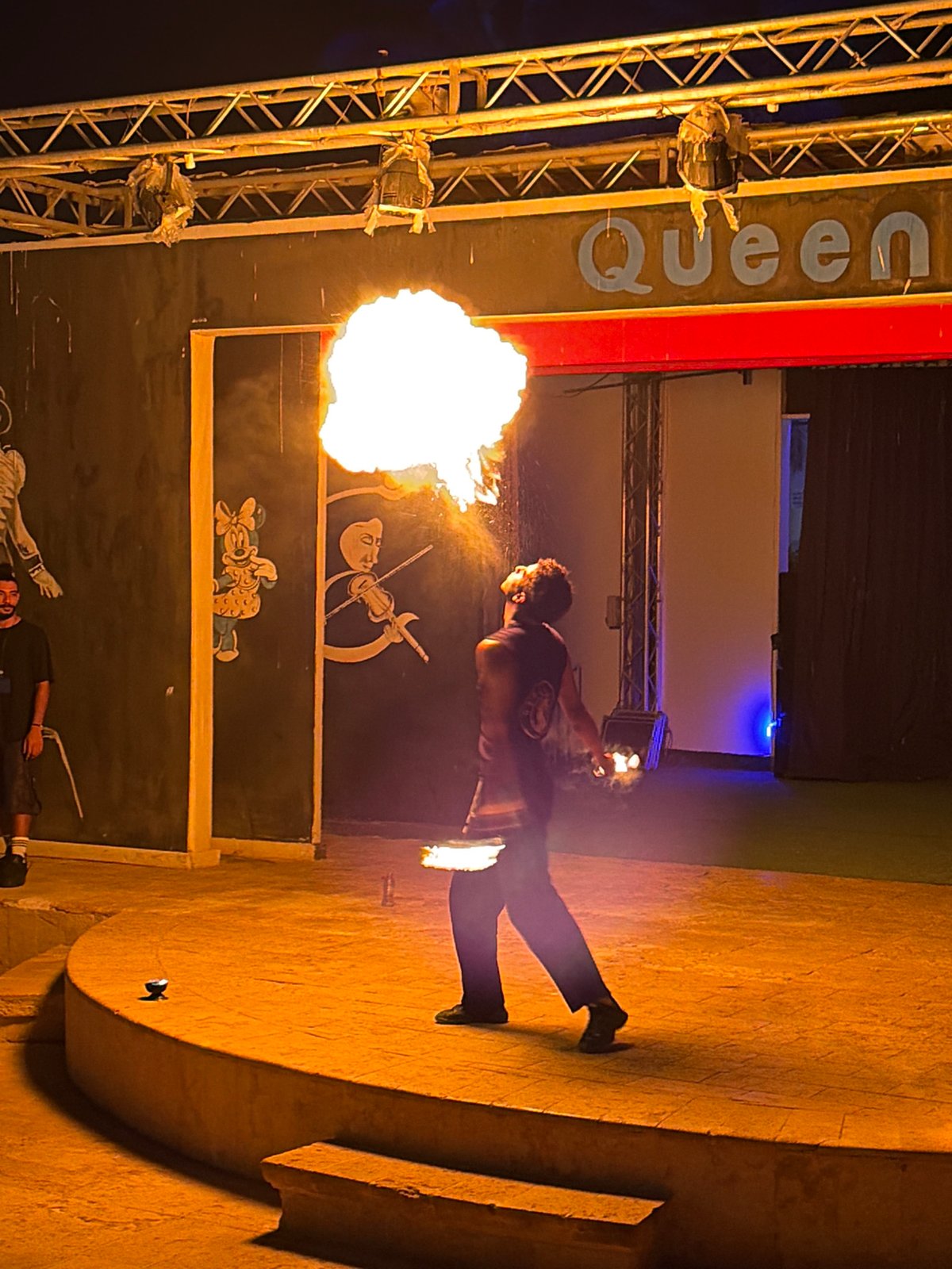 Fire performers stage nighttime shows at Sharm El Sheikh resort