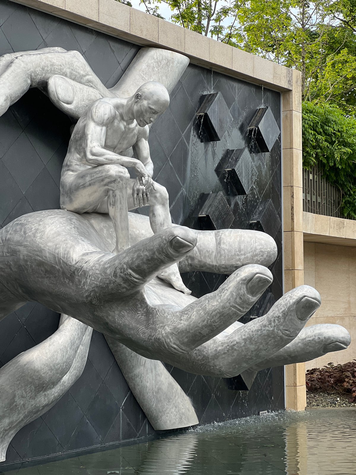 Visitor documents sculptural memorial park in Krasnodar, Russia