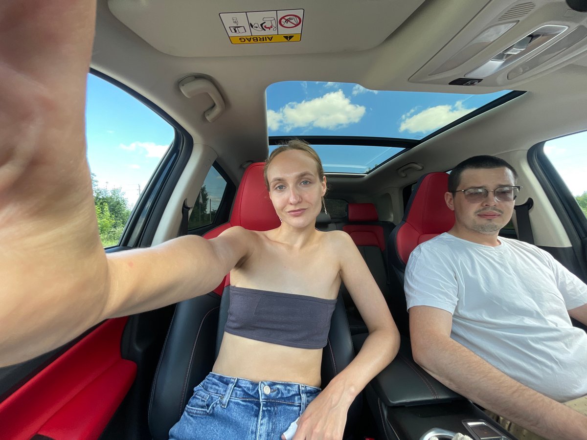 Passenger seat selfies on a summer drive through Kuyeda