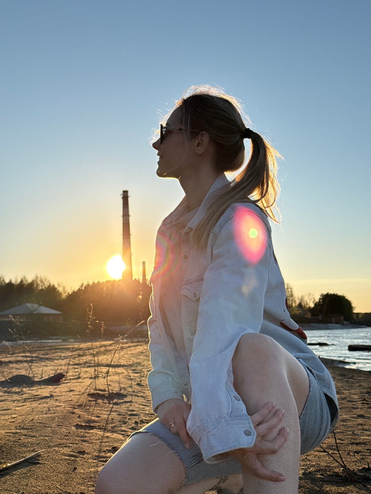 Woman photographed during beach session in Chaikovsky, Russia