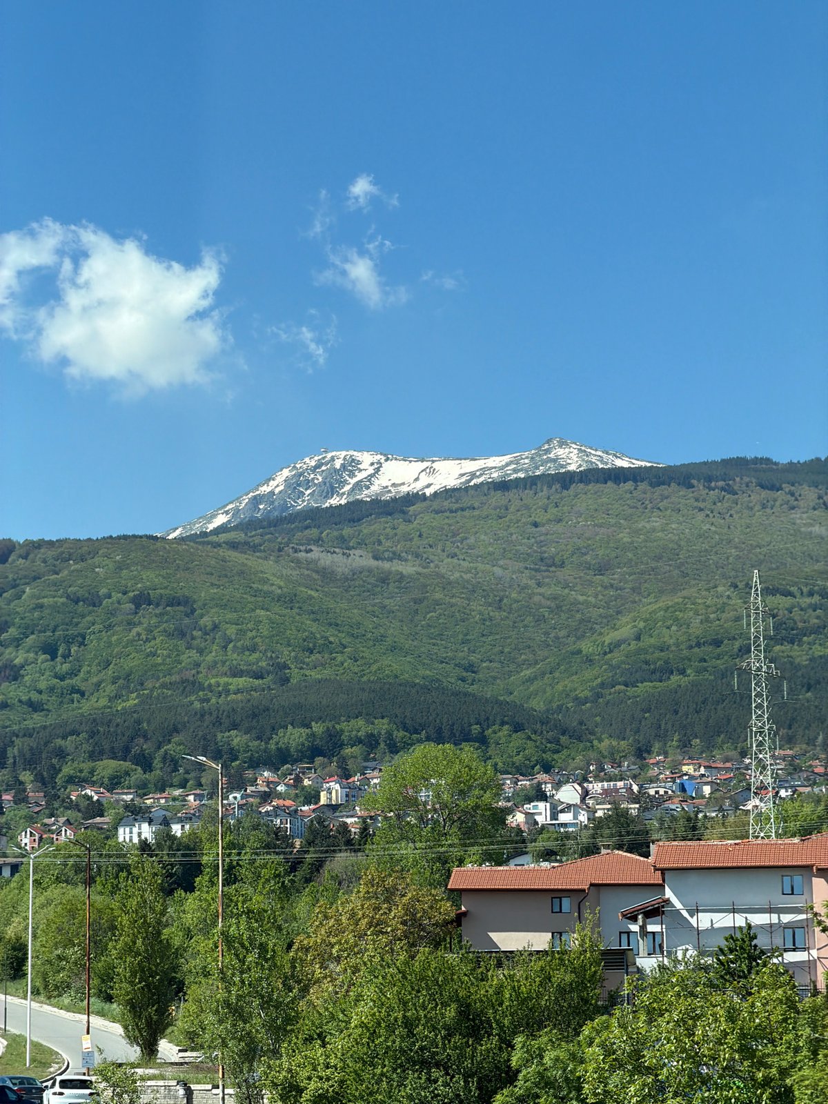 Sofia resident documents morning mountain views and cityscape