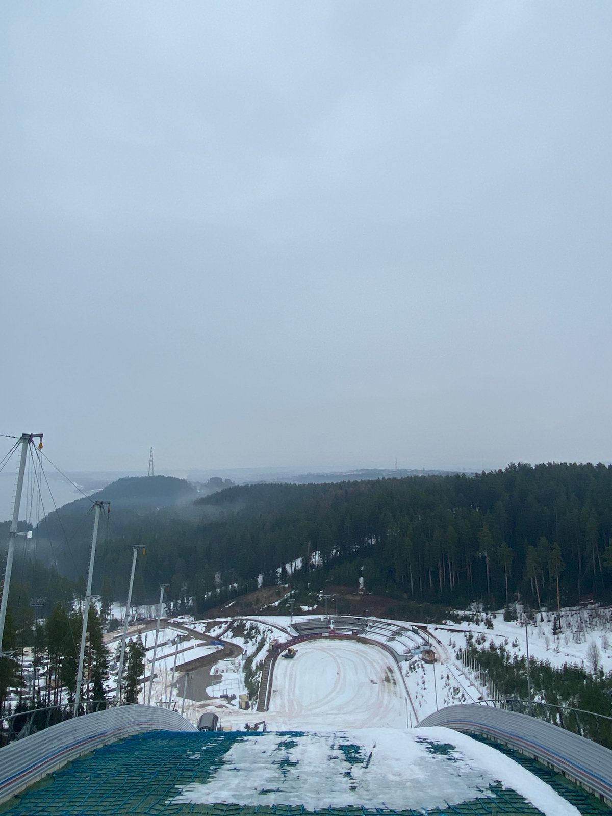 Early morning documentation at Russian ski jumping facility