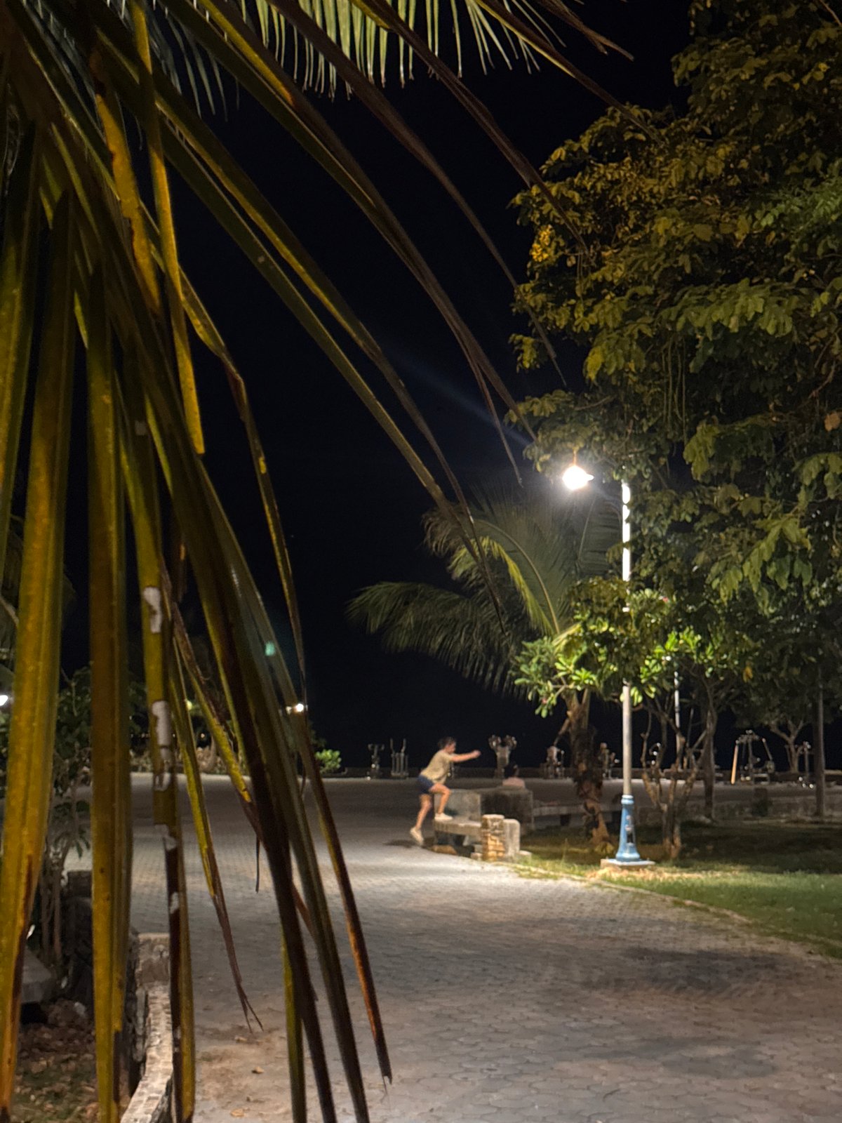 Evening activity along Koh Phangan's waterfront promenade