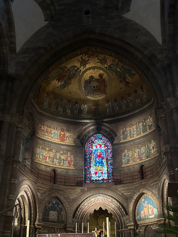 Tourist documents walking tour of historic Strasbourg landmarks