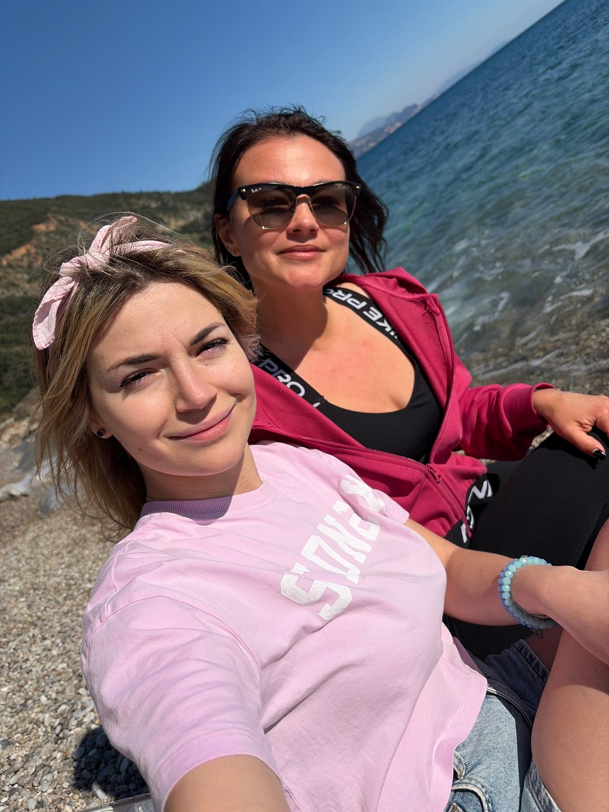 Beachgoers enjoy midday leisure time at Prijevor, Montenegro