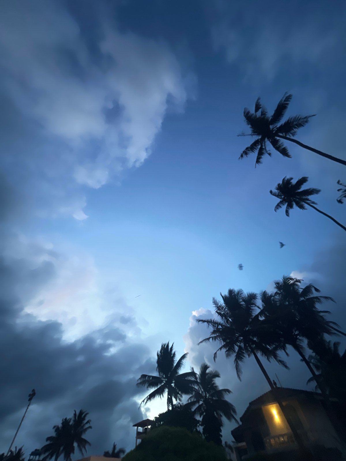 Dramatic stormy skies captured over Peleana beach, Sri Lanka