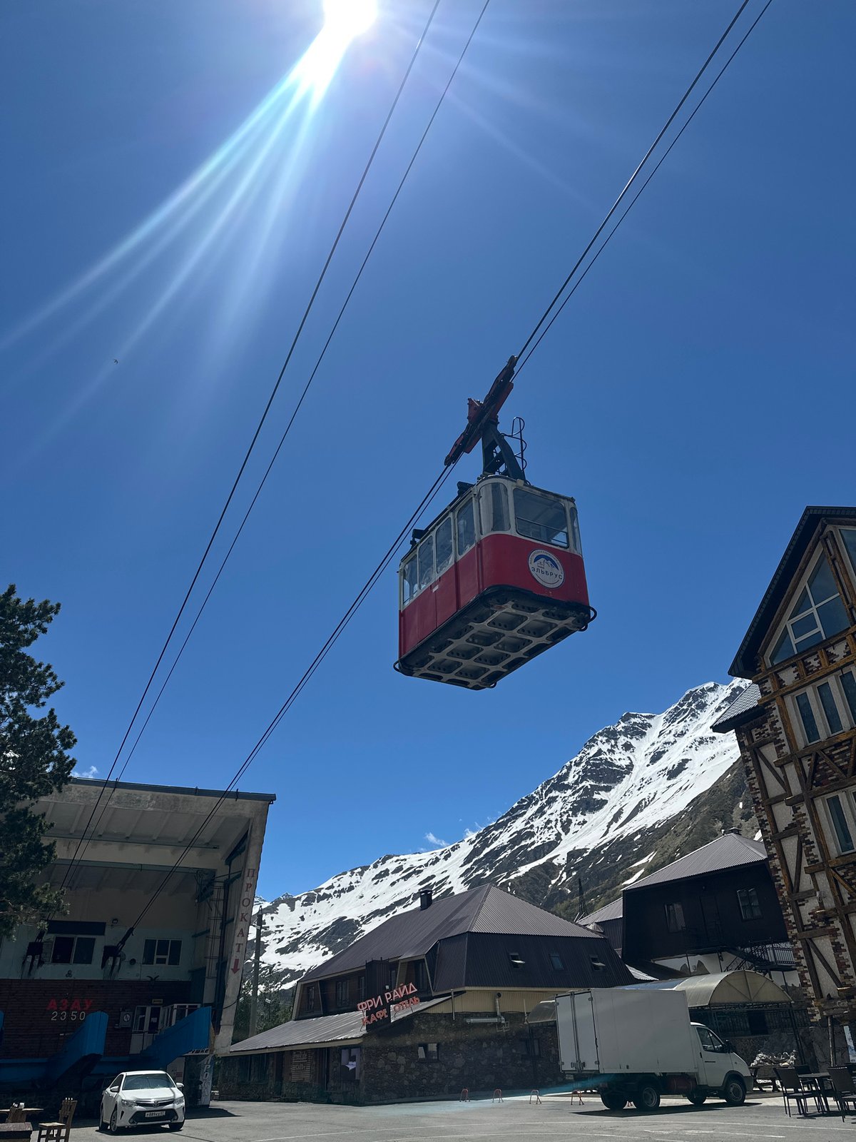 Mountain resort visit in Terskol with cable car rides