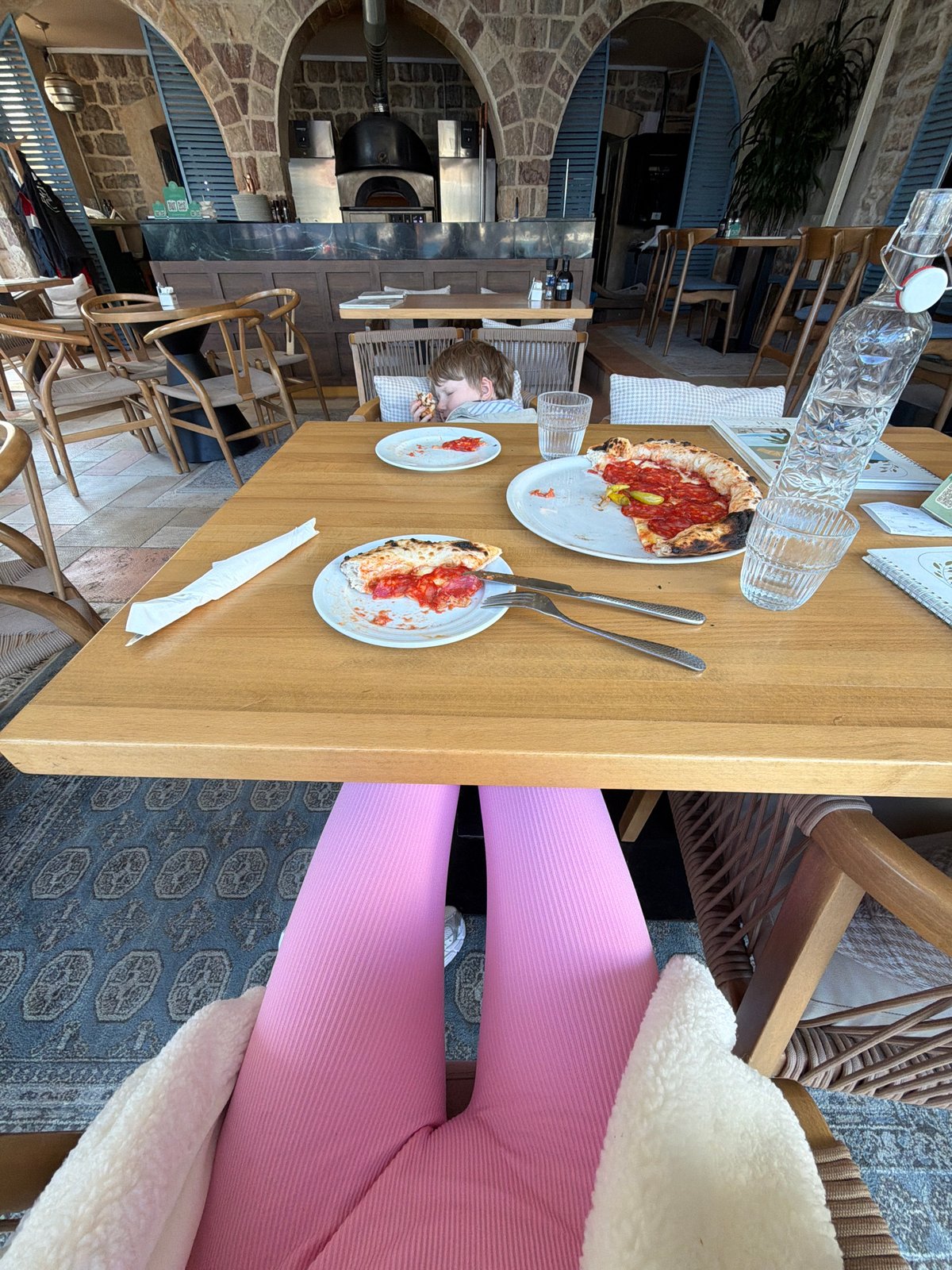 Family enjoys afternoon outing in coastal Petrovac, Montenegro