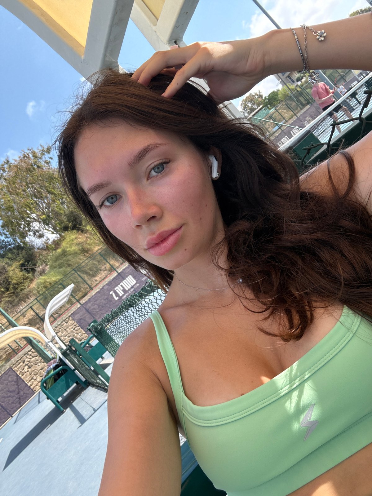 Outdoor selfie moment in Tel Aviv on a summer morning