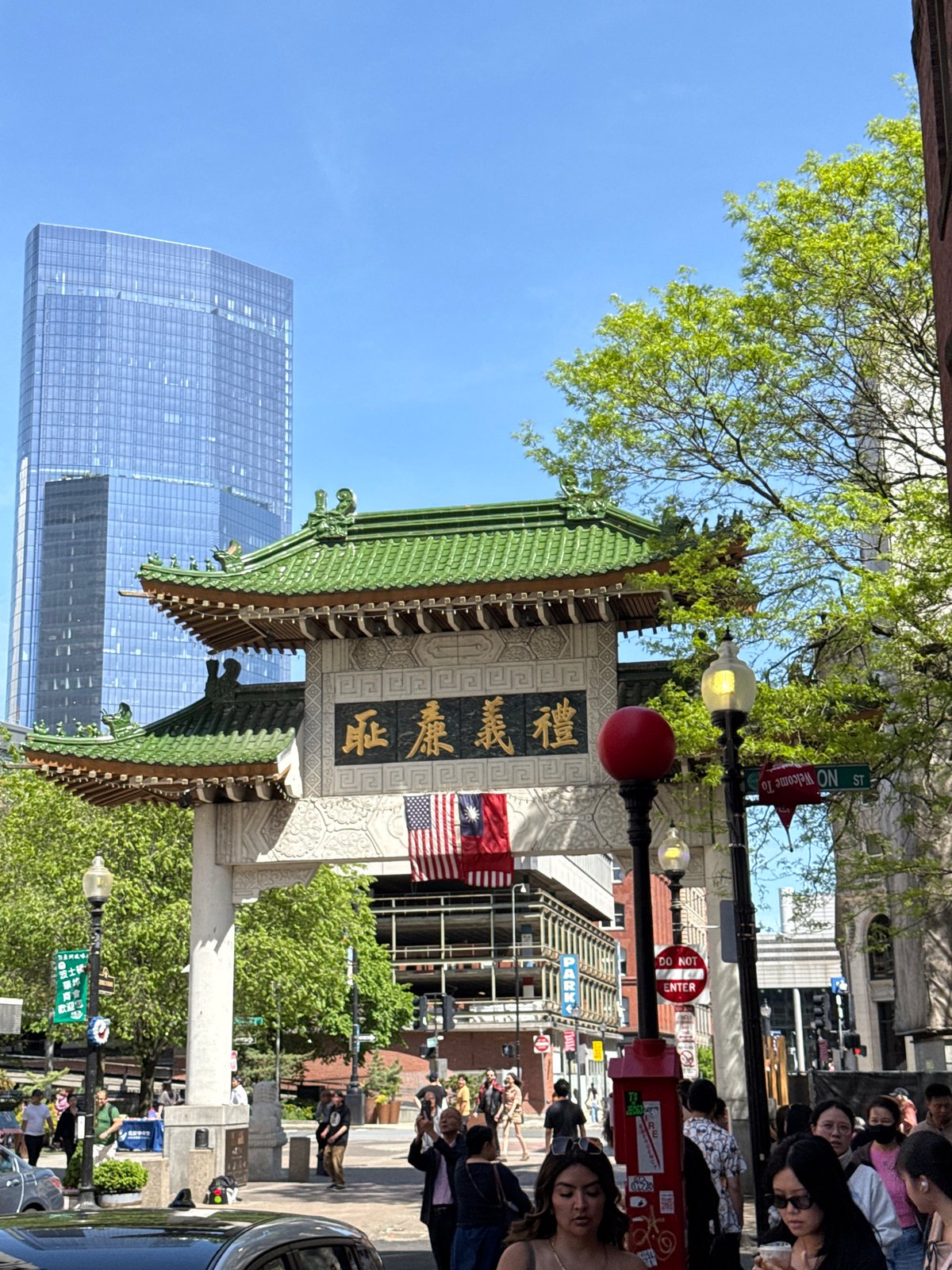 Boston resident documents city landmarks during evening walk