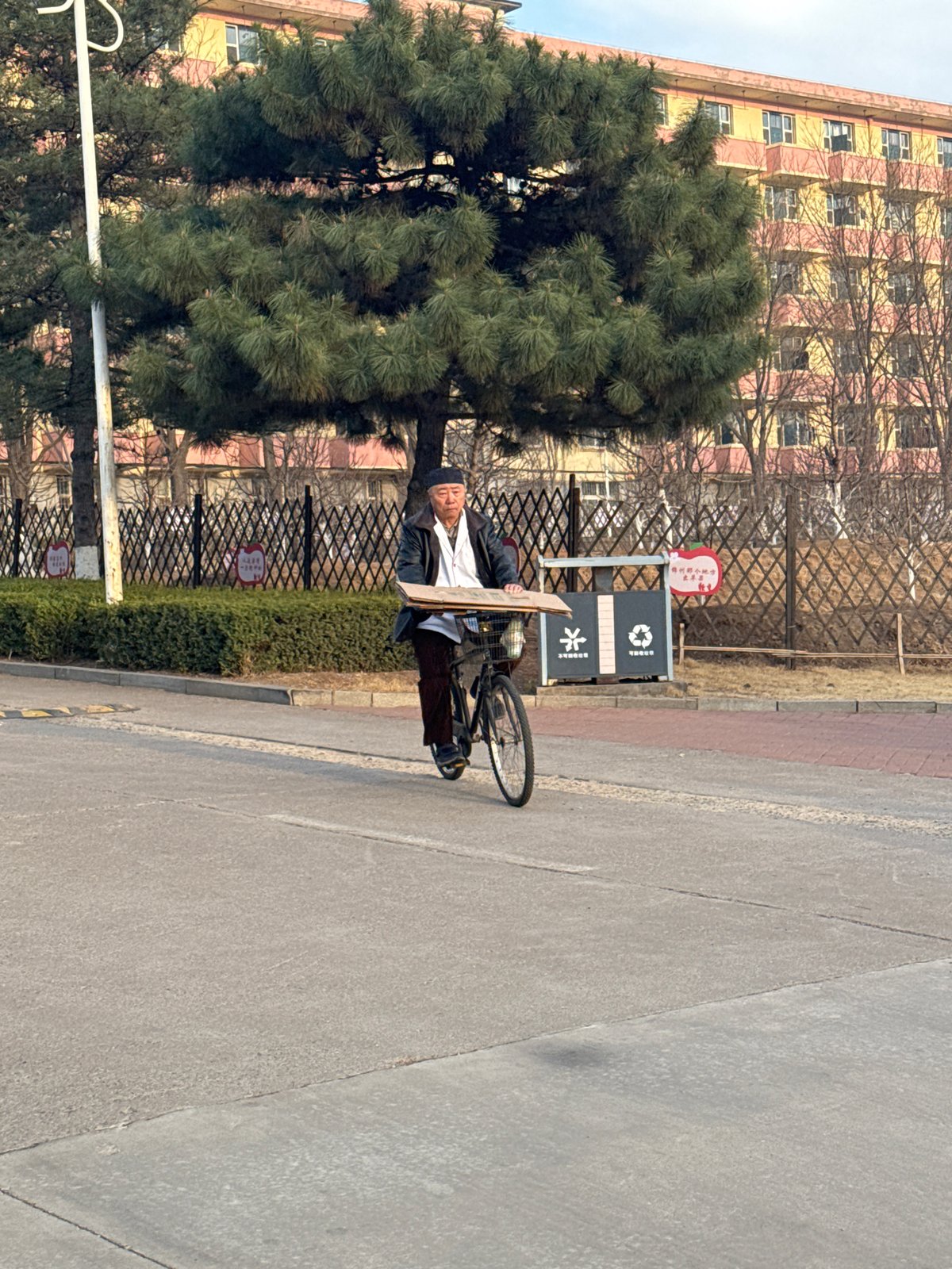 Morning life captured in Zhongtun: cycling, basketball, sunrise