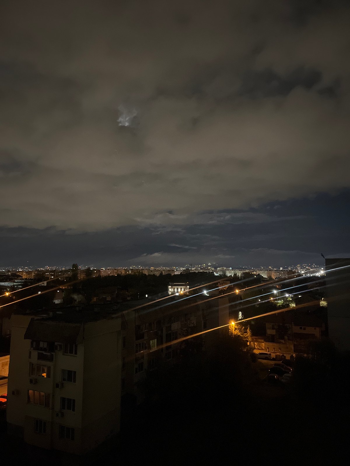 Night photography session documents Sofia skyline and Orthodox church