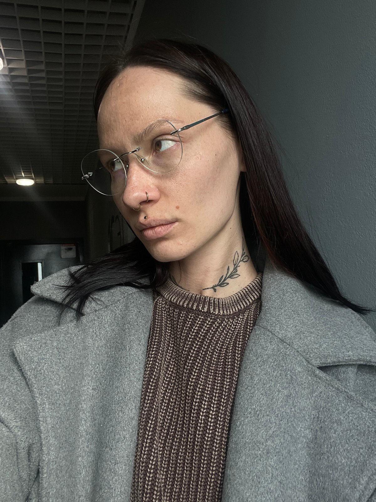 Person takes selfies indoors in Izhevsk, Russia