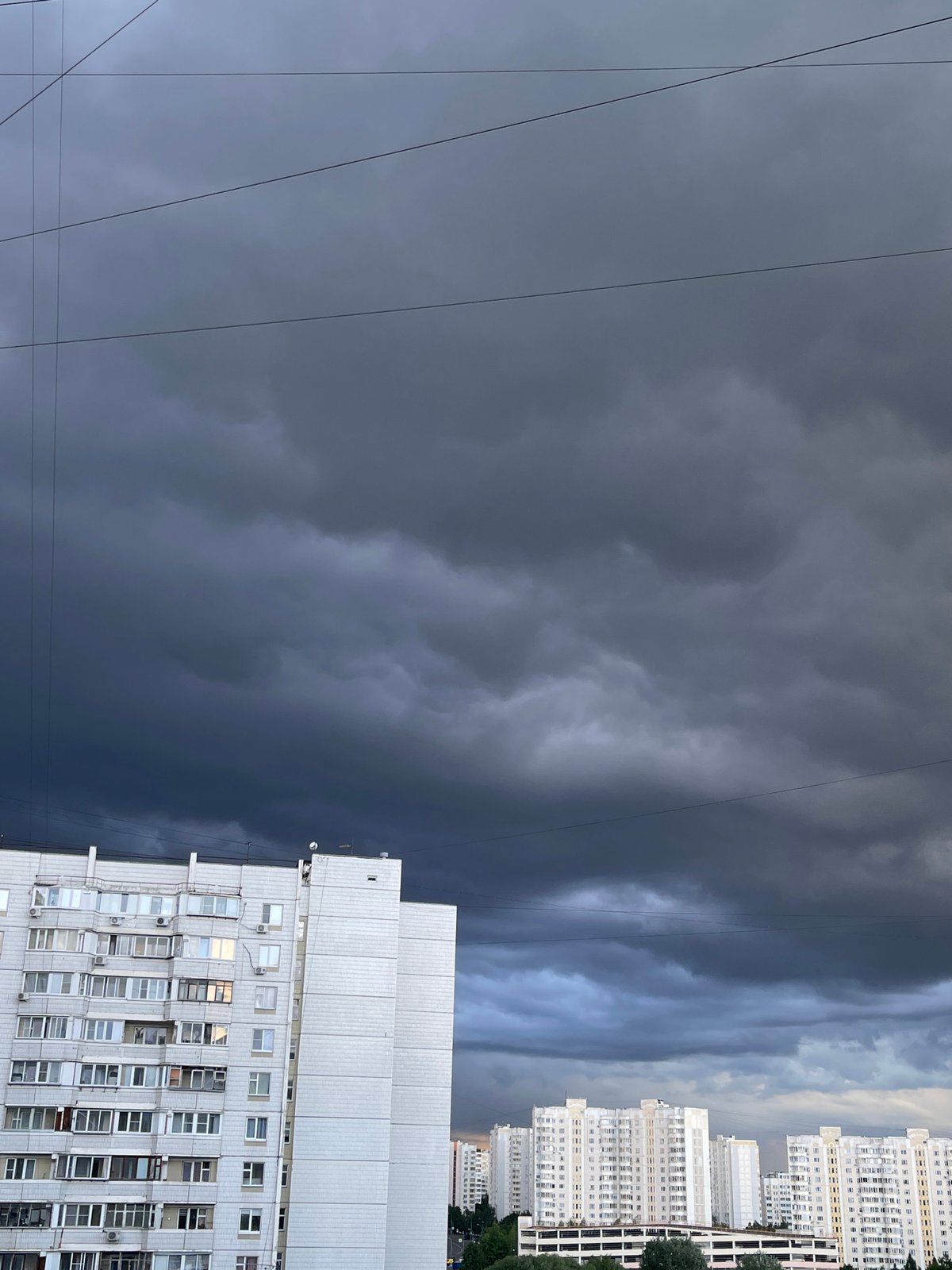 Storm clouds gather over Moscow residential district