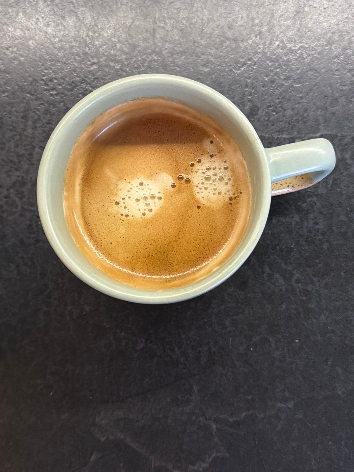Coffee cup photographed from above in Pleven, Bulgaria