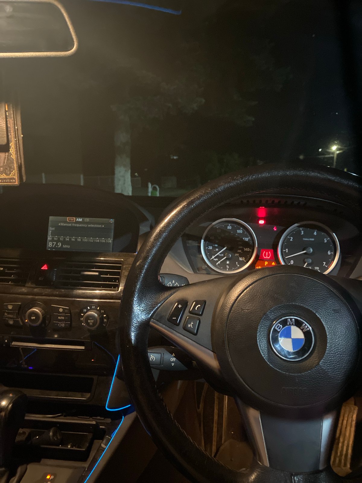 Night drive through Gorna Malina captured on BMW dashboard