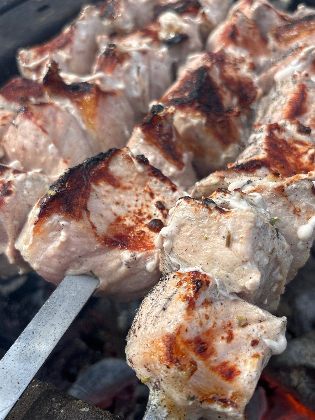 Spring barbecue preparation documented in Прикамский, Russia