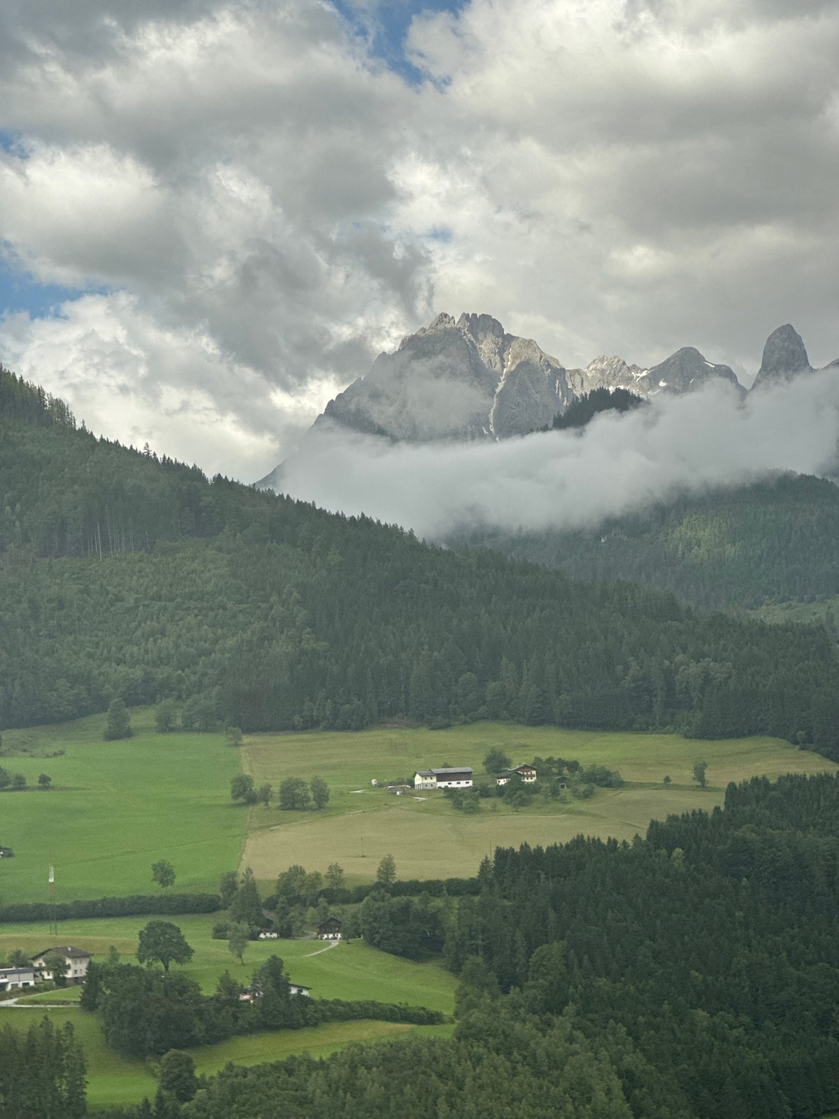 Cloudy alpine scenery around Bischofshofen, Austria