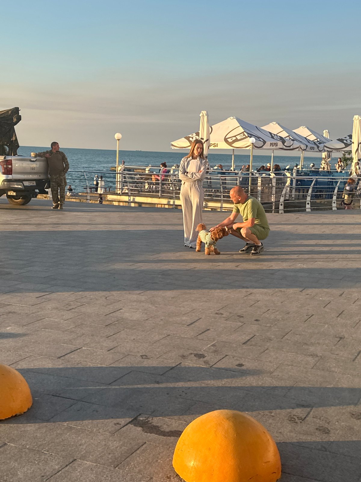 Sunset piano and plein air sketching on Odesa's seafront promenade