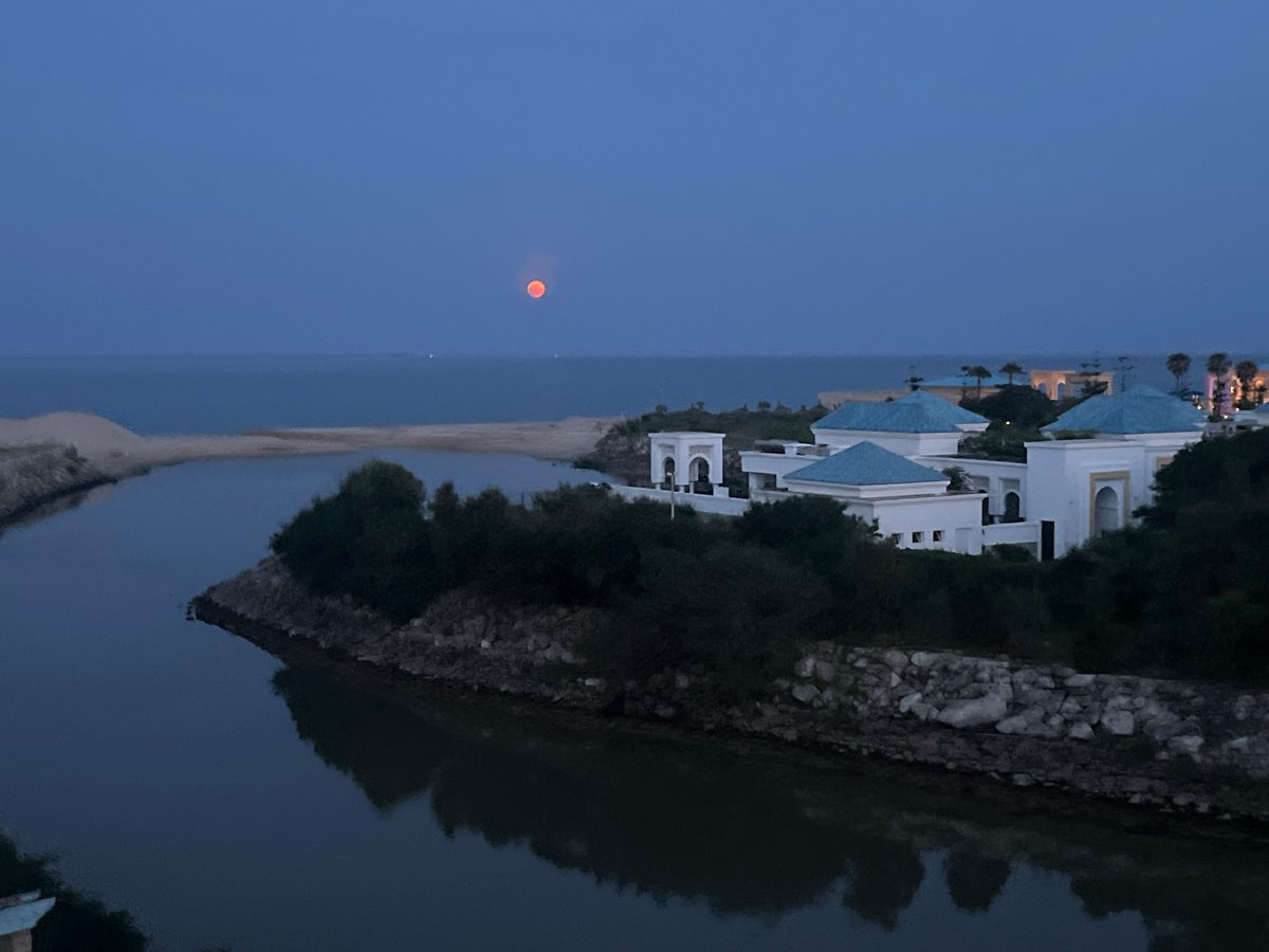 Twilight documented across coastal Fnideq, Morocco in brief evening sequence