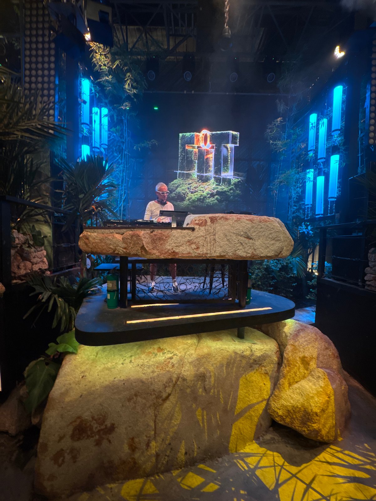 DJ performs at stone booth venue in Thailand