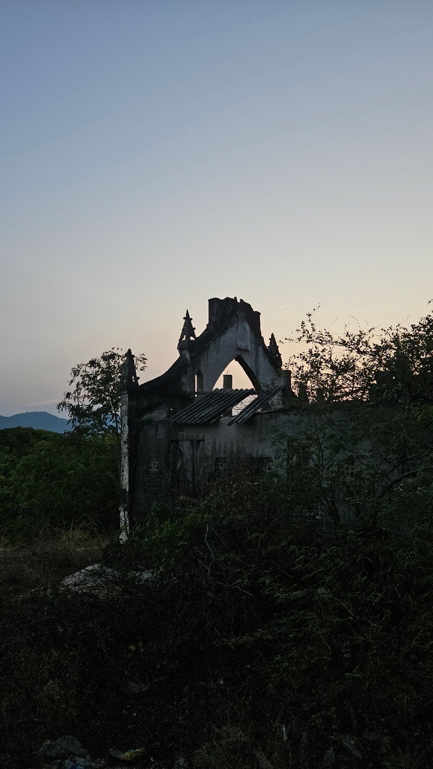 Dilapidated colonial building documented in Cam Ranh, Vietnam