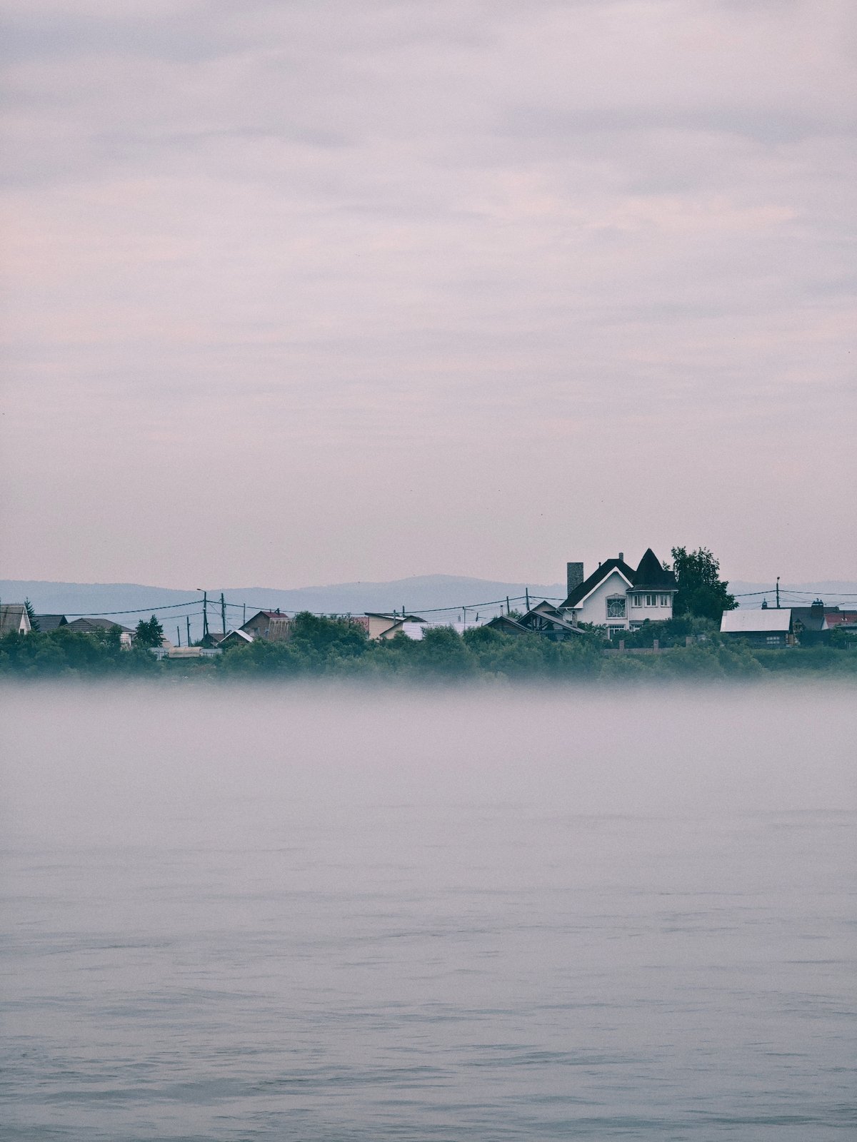 Morning fog over the Yenisei River, Zheleznogorsk
