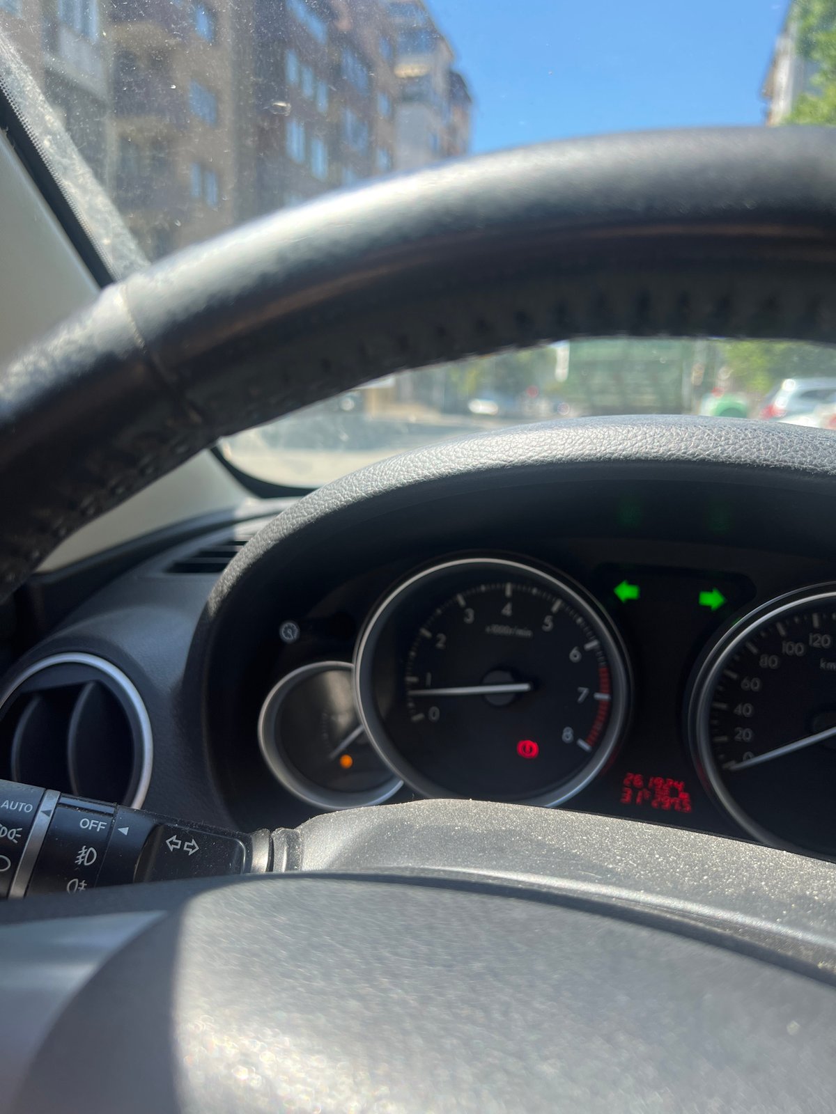 Driver documents car journey through Burgas with dashboard photos